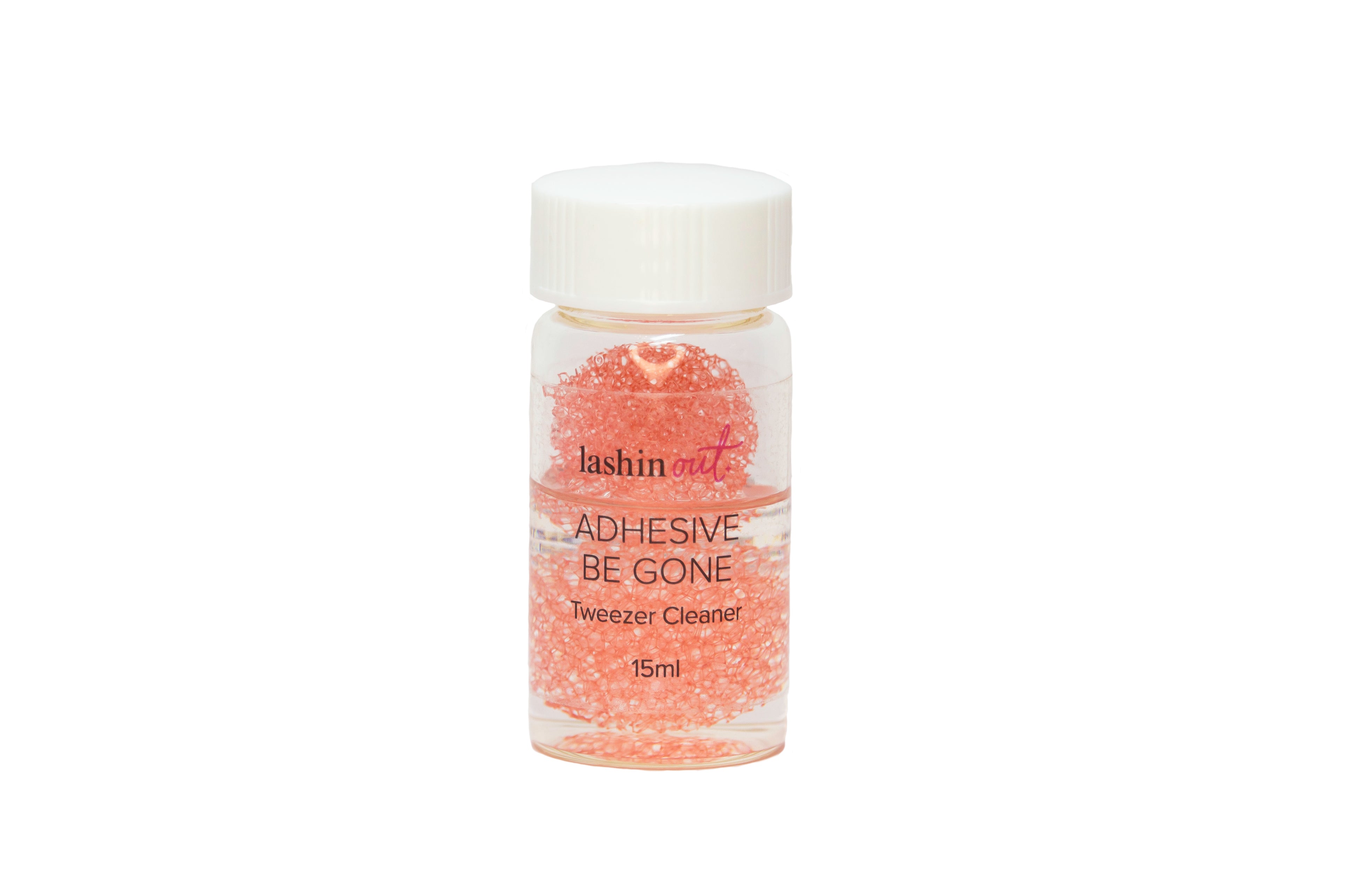 15 ml bottle of liquid tweezer cleaner with twist off cap.