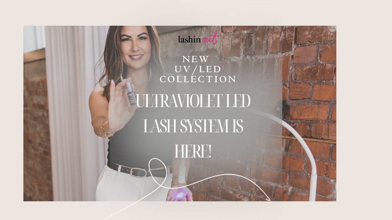 Our lash artist, Jazmine, showing us the new UltraViolet UV/LED Lash System.