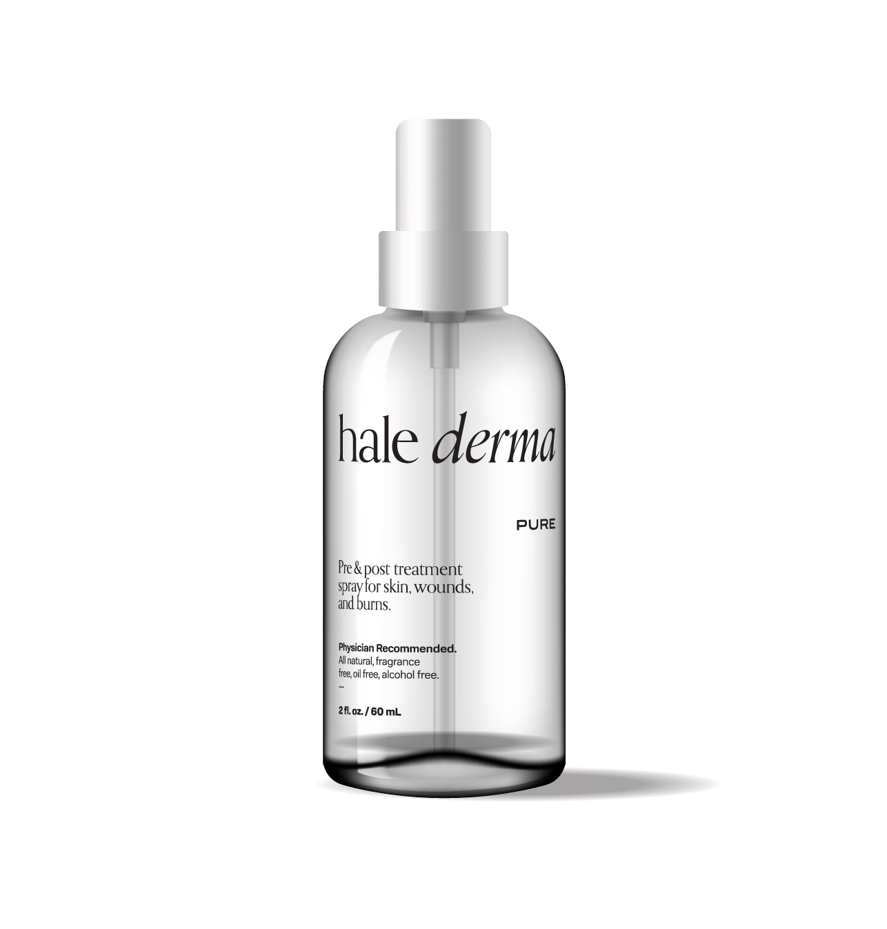 A 2 fl.oz bottle of Hale derma Pure hypochlorous acid spray. 