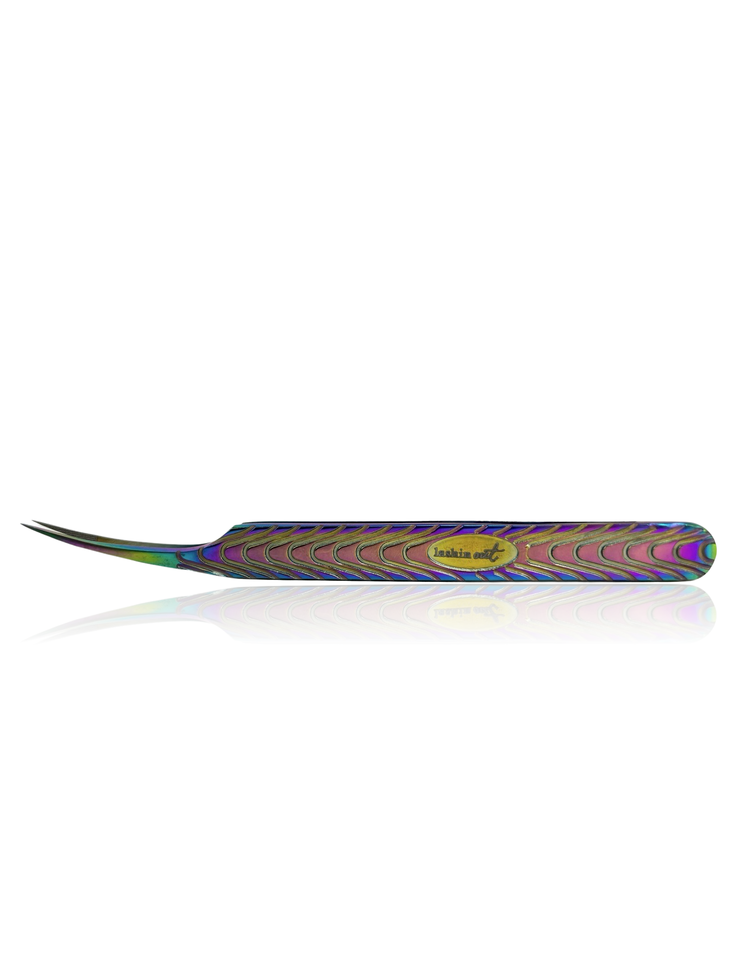 Side view of the moon curved metallic fiber tweezer