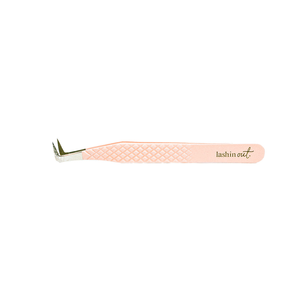 Side view of the Essential Blush Nano Tip Lash Tweezer