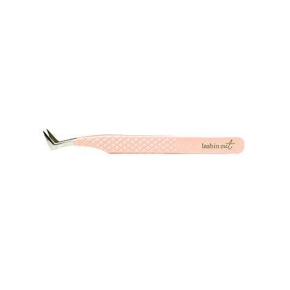 Side view of Square Foot Blush Nano Tip Lash Tweezer